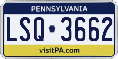 PA license plate LSQ3662