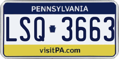 PA license plate LSQ3663
