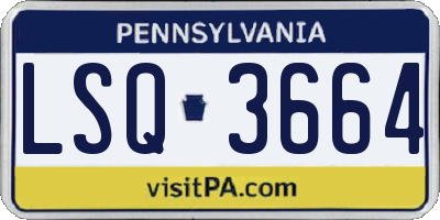 PA license plate LSQ3664