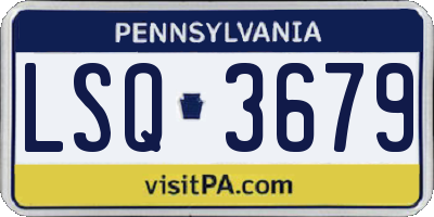 PA license plate LSQ3679