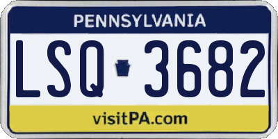 PA license plate LSQ3682