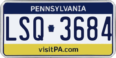 PA license plate LSQ3684