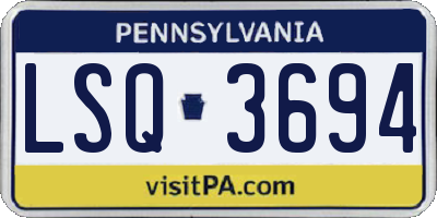 PA license plate LSQ3694