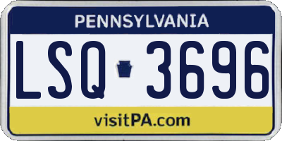 PA license plate LSQ3696