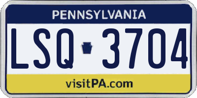 PA license plate LSQ3704