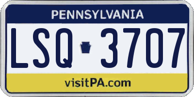 PA license plate LSQ3707