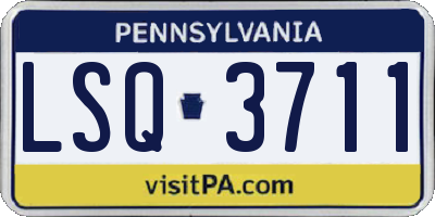 PA license plate LSQ3711