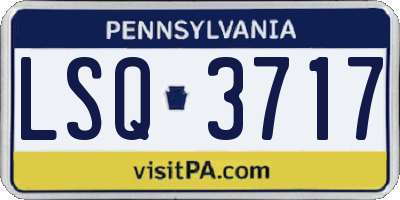 PA license plate LSQ3717