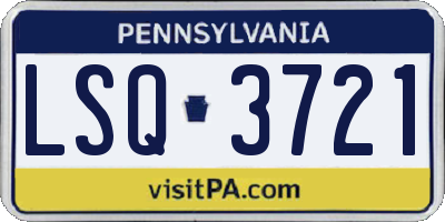 PA license plate LSQ3721