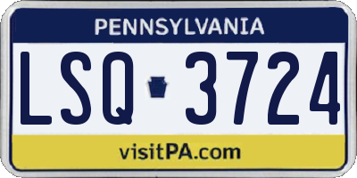 PA license plate LSQ3724