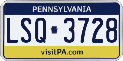 PA license plate LSQ3728