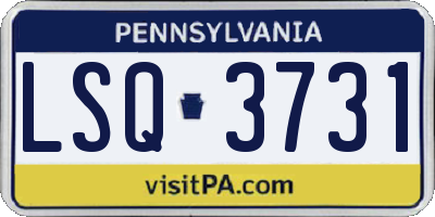 PA license plate LSQ3731