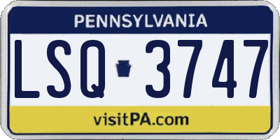 PA license plate LSQ3747