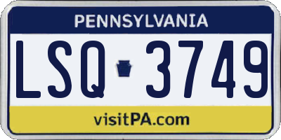 PA license plate LSQ3749