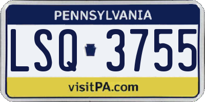 PA license plate LSQ3755