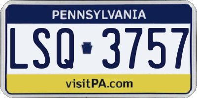 PA license plate LSQ3757