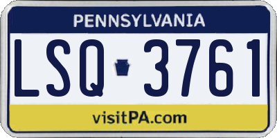 PA license plate LSQ3761