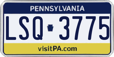 PA license plate LSQ3775