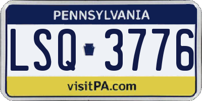PA license plate LSQ3776