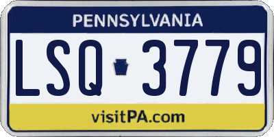 PA license plate LSQ3779