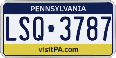 PA license plate LSQ3787
