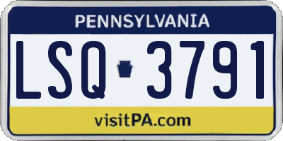 PA license plate LSQ3791