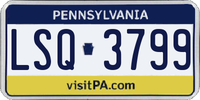 PA license plate LSQ3799