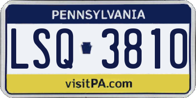 PA license plate LSQ3810