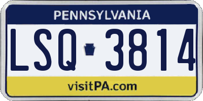 PA license plate LSQ3814