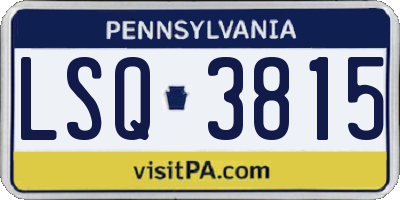 PA license plate LSQ3815