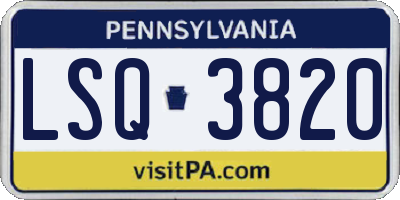 PA license plate LSQ3820