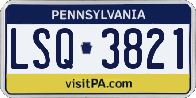 PA license plate LSQ3821