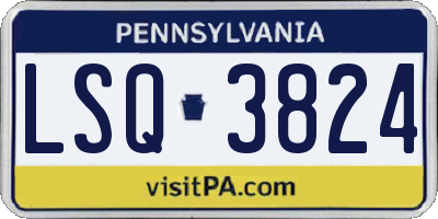 PA license plate LSQ3824