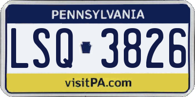 PA license plate LSQ3826