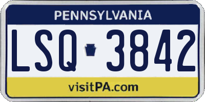 PA license plate LSQ3842