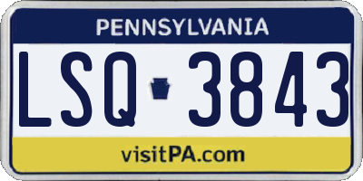 PA license plate LSQ3843