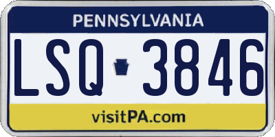 PA license plate LSQ3846