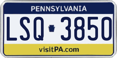 PA license plate LSQ3850