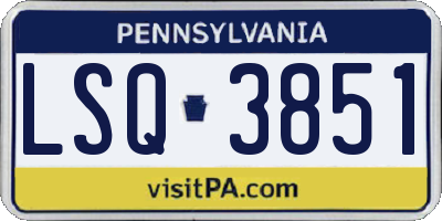 PA license plate LSQ3851