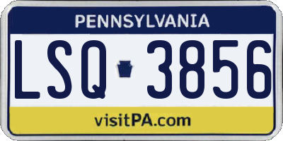PA license plate LSQ3856