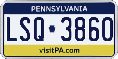 PA license plate LSQ3860
