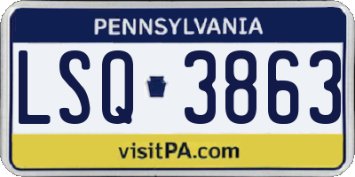 PA license plate LSQ3863
