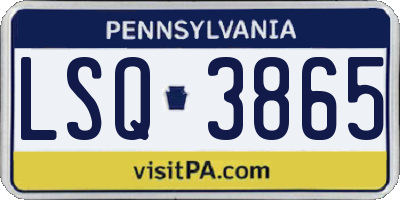 PA license plate LSQ3865
