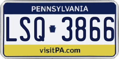 PA license plate LSQ3866