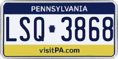 PA license plate LSQ3868