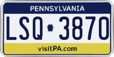 PA license plate LSQ3870