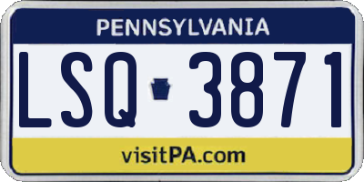 PA license plate LSQ3871