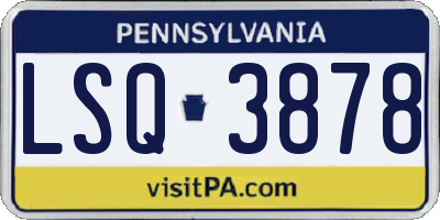 PA license plate LSQ3878