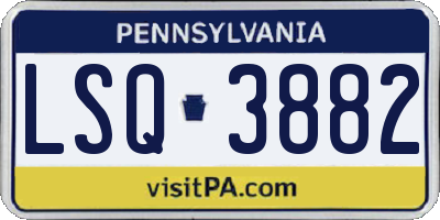 PA license plate LSQ3882