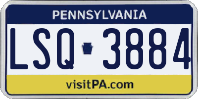PA license plate LSQ3884